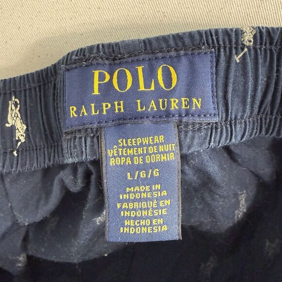 Polo Ralph Lauren Men's All Over Print Pony Navy Blue Lounge Sleep Pants Size L - Picture 3 of 10